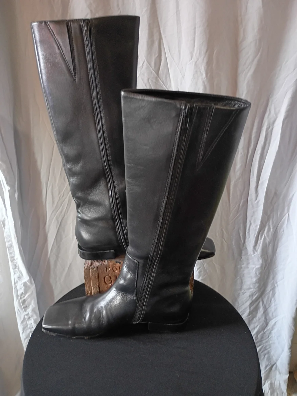 Bernardo Black Leather Riding Boots